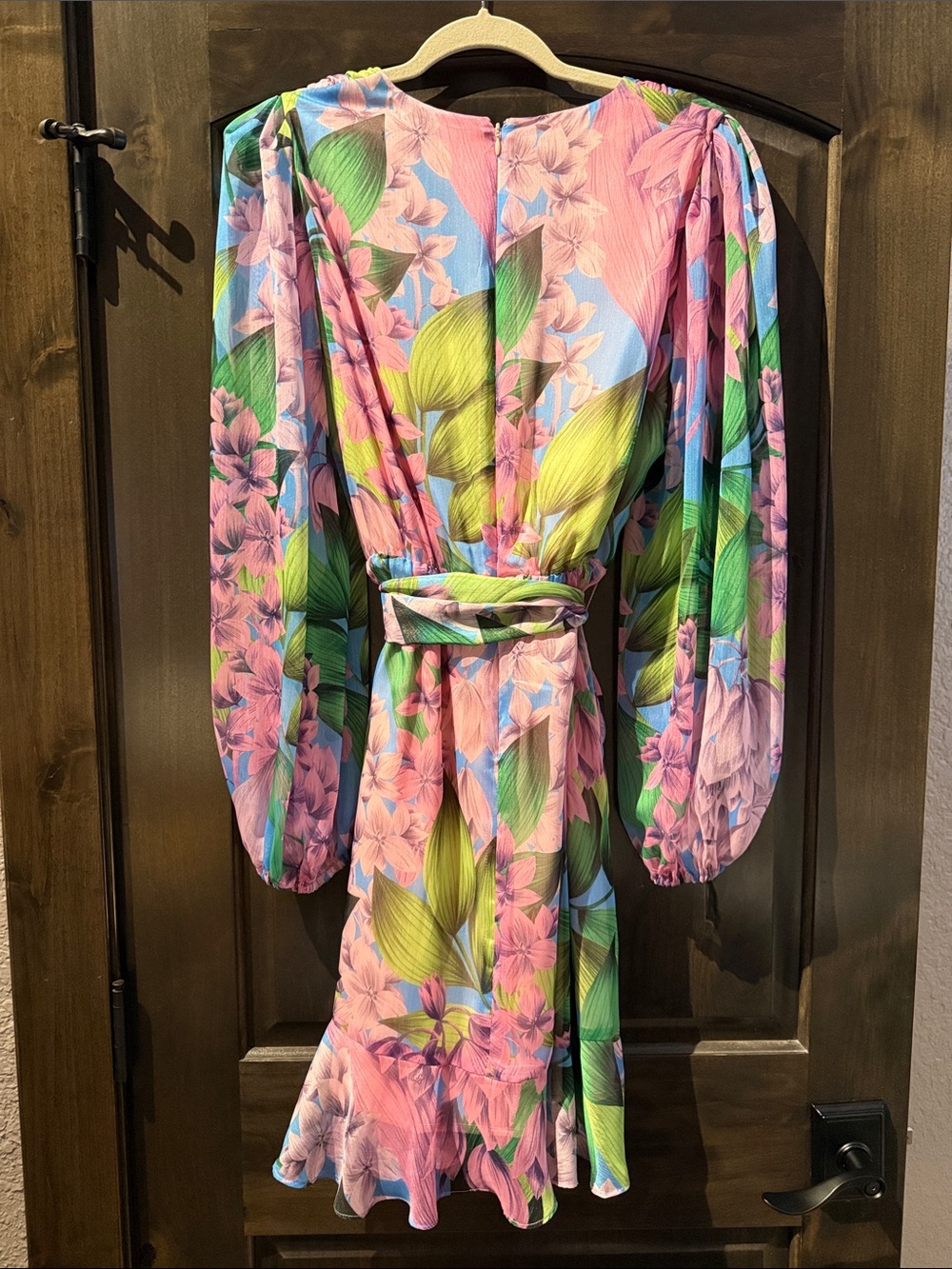 Alex Marie Pink Green Blue Floral Mini Dress - Picture 3 of 4